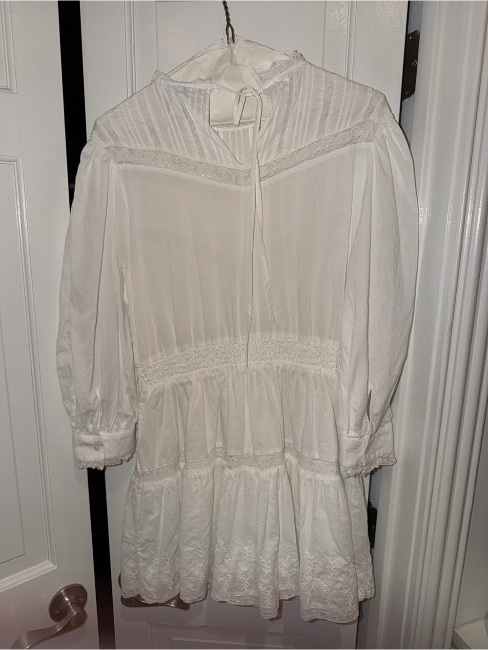 LoveShackFancy Ivory Embroidered Lace Blouse - Picture 2 of 3